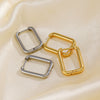 Wholesale Stainless Steel Rectangular Geometric Women's Earrings 18K Gold Plated
