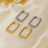 Wholesale Stainless Steel Rectangular Geometric Women's Earrings 18K Gold Plated