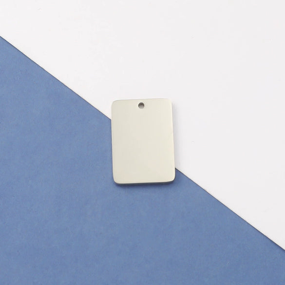 Wholesale Stainless Steel Rectangular Inner Hole Mirror Laser Pendant Jewelry Accessories