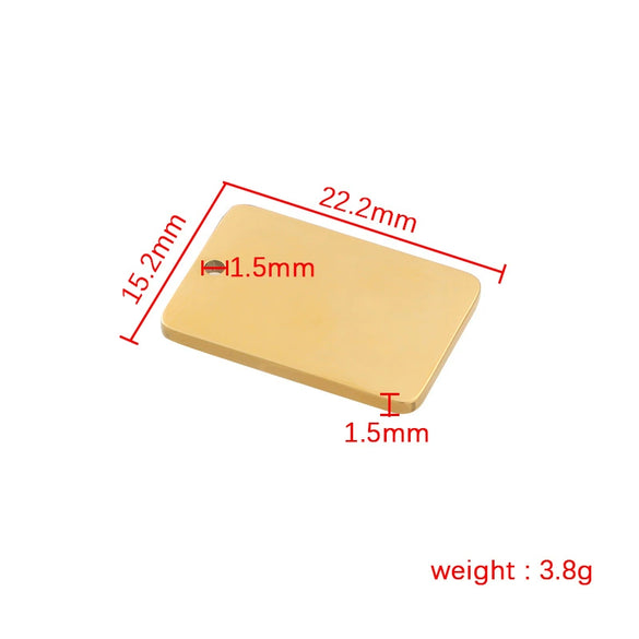 Wholesale Stainless Steel Rectangular Inner Hole Mirror Laser Pendant Jewelry Accessories