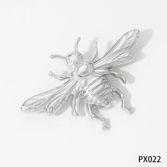 Wholesale Stainless Steel Retro Animal Peace Dove Bee Brooch With Electroplating Design