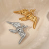 Wholesale Stainless Steel Retro Animal Peace Dove Bee Brooch With Electroplating Design