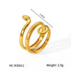 Wholesale Stainless Steel Retro Animal Snakeshaped Open Ring With Oil Dripping Design Hand Jewelry