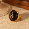 Wholesale Stainless Steel Retro Animal Snakeshaped Open Ring With Oil Dripping Design Hand Jewelry