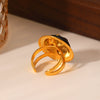 Wholesale Stainless Steel Retro Animal Snakeshaped Open Ring With Oil Dripping Design Hand Jewelry