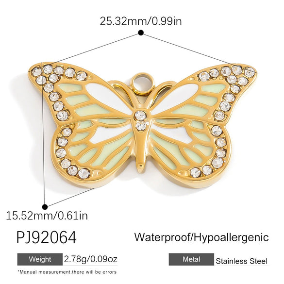 Wholesale Stainless Steel Retro Animal Style Geometric Butterfly Pendant Jewelry Accessories With Electroplating And Return Pattern