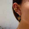 Wholesale Stainless Steel Retro Bohemian Style Cshaped Bow Tassel Earrings For Women