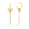 Wholesale Stainless Steel Retro Bohemian Style Cshaped Bow Tassel Earrings For Women