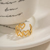 Wholesale Stainless Steel Retro Elegant Heart Ring Jewelry With Electroplating And Geometric Design