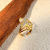 Wholesale Stainless Steel Retro Exaggerated Geometric Heartshaped Ring With Electroplating Light Luxury Highend Jewelry