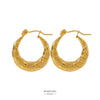 Wholesale Stainless Steel Retro Fashion Plant Flowers Pattern Electroplated Women's Ear Buckles