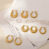 Wholesale Stainless Steel Retro Fashion Plant Flowers Pattern Electroplated Women's Ear Buckles