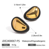 Wholesale Stainless Steel Retro Flat Round Red Geometric Earrings With Electroplating