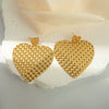Wholesale Stainless Steel Retro Geometric Asymmetric Love Hollow Stitching Heart Shape Electroplating Women's Earrings