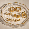 Wholesale Stainless Steel Retro Geometric Ear Clip Earrings Without Ear Holes Electroplating