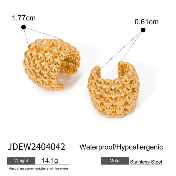 Wholesale Stainless Steel Retro Geometric Ear Clip Earrings Without Ear Holes Electroplating