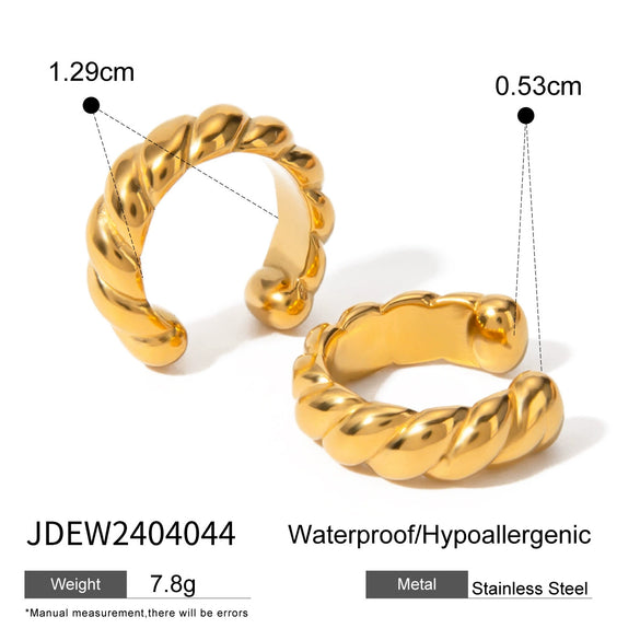 Wholesale Stainless Steel Retro Geometric Ear Clip Earrings Without Ear Holes Electroplating