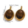 Wholesale Stainless Steel Retro Geometric Handmade Natural Stone Inlay Jewelry Pendant For Necklace And Bracelet