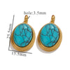 Wholesale Stainless Steel Retro Geometric Handmade Natural Stone Inlay Jewelry Pendant For Necklace And Bracelet