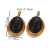 Wholesale Stainless Steel Retro Geometric Handmade Natural Stone Inlay Jewelry Pendant For Necklace And Bracelet