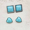 Wholesale Stainless Steel Retro Geometric Heart Earrings Electroplated