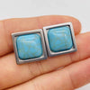 Wholesale Stainless Steel Retro Geometric Heart Earrings Electroplated