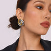 Wholesale Stainless Steel Retro Geometric Hollow Earrings With Electroplating For Women