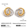 Wholesale Stainless Steel Retro Geometric Hollow Earrings With Electroplating For Women