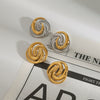Wholesale Stainless Steel Retro Geometric Hollow Earrings With Electroplating For Women