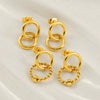 Wholesale Stainless Steel Retro Geometric Interlocking Women's Earrings With Electroplating
