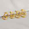 Wholesale Stainless Steel Retro Geometric Interlocking Women's Earrings With Electroplating