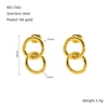 Wholesale Stainless Steel Retro Geometric Interlocking Women's Earrings With Electroplating