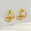 Wholesale Stainless Steel Retro Geometric Interlocking Women's Earrings With Electroplating