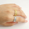 Wholesale 316L Stainless Steel Retro Geometric Irregular Ring Electroplated