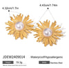 Wholesale Stainless Steel Retro Geometric Leaf Earrings Set For Women