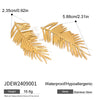 Wholesale Stainless Steel Retro Geometric Leaf Earrings Set For Women