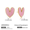 Wholesale Stainless Steel Retro Geometric Oil Drop Flower Earrings With Electroplating