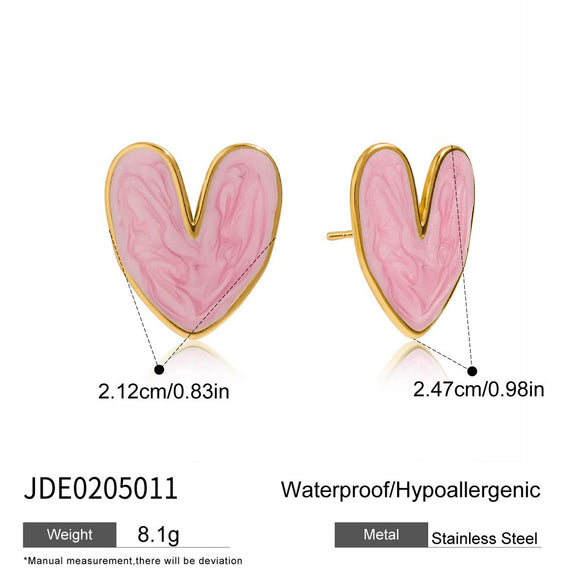 Wholesale Stainless Steel Retro Geometric Oil Drop Flower Earrings With Electroplating