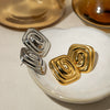 Wholesale Stainless Steel Retro Geometric Rectangular Spiral Vortex Shape Earrings Electroplating Jewelry