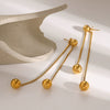 Wholesale Stainless Steel Retro Geometric Round Steel Ball Earrings Jewelry