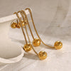 Wholesale Stainless Steel Retro Geometric Round Steel Ball Earrings Jewelry