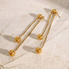 Wholesale Stainless Steel Retro Geometric Round Steel Ball Earrings Jewelry