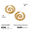 Wholesale Stainless Steel Retro Geometric Spiral Hoop Earrings For Women