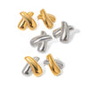Wholesale Stainless Steel Retro Geometric Xshaped Earrings With Vacuum Plating For Women