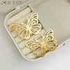 Wholesale Stainless Steel Retro Hollow Butterfly Design Heavy Industry Electroplated Real Gold Women's Earrings