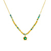 Wholesale Stainless Steel Retro Ink Beaded Gold Interval Diamond Fivepointed Star Pendant Necklace For Women With Electroplating