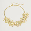 Wholesale Stainless Steel Retro Irregular Hollow Fold Flower Petal Electroplated Necklace For Women