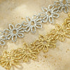 Wholesale Stainless Steel Retro Irregular Hollow Fold Flower Petal Electroplated Necklace For Women