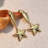 Wholesale Stainless Steel Retro Minimalist Geometric Star Earrings Electroplated
