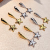 Wholesale Stainless Steel Retro Minimalist Geometric Star Earrings Electroplated